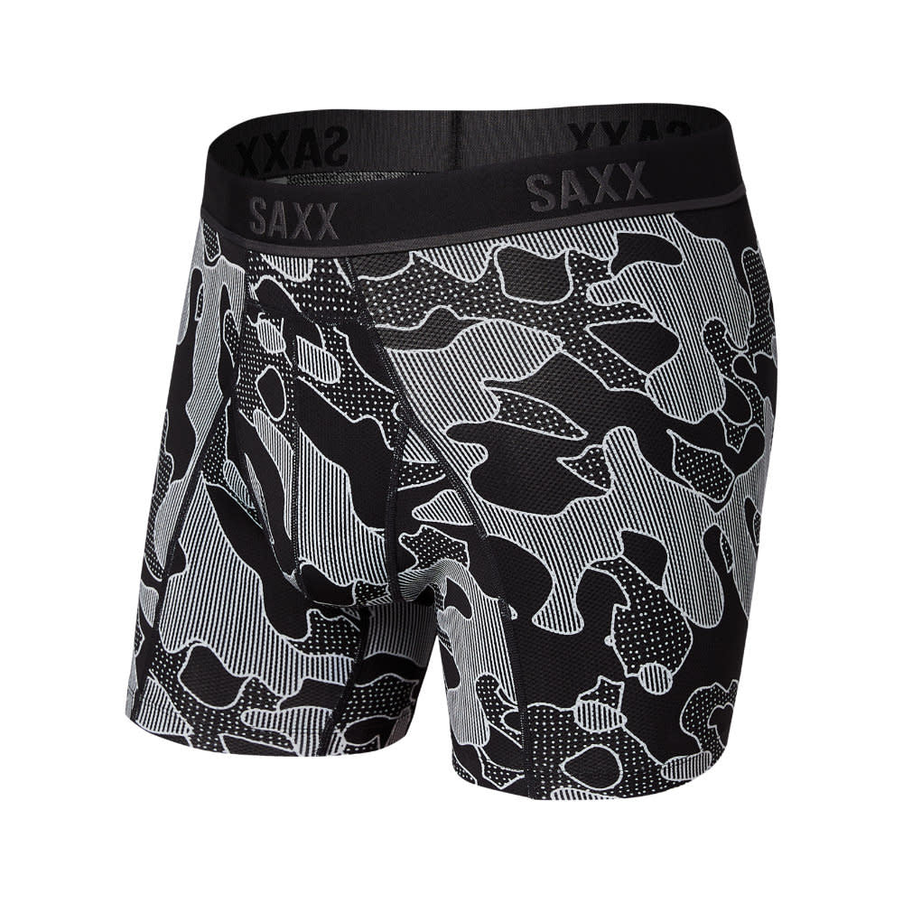 SAXX Kinetic Light Compression Mesh Boxer Brief - Po Mo Camo - Black - 1 - Underwear - Boxer Briefs
