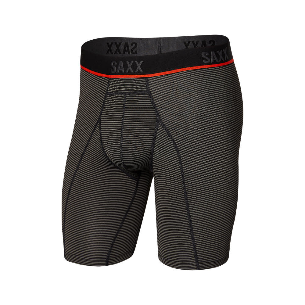 SAXX Kinetic Light Compression Mesh Long Leg - Feed Stripe - Grey - 1 - Underwear - Long Leg Boxer Briefs