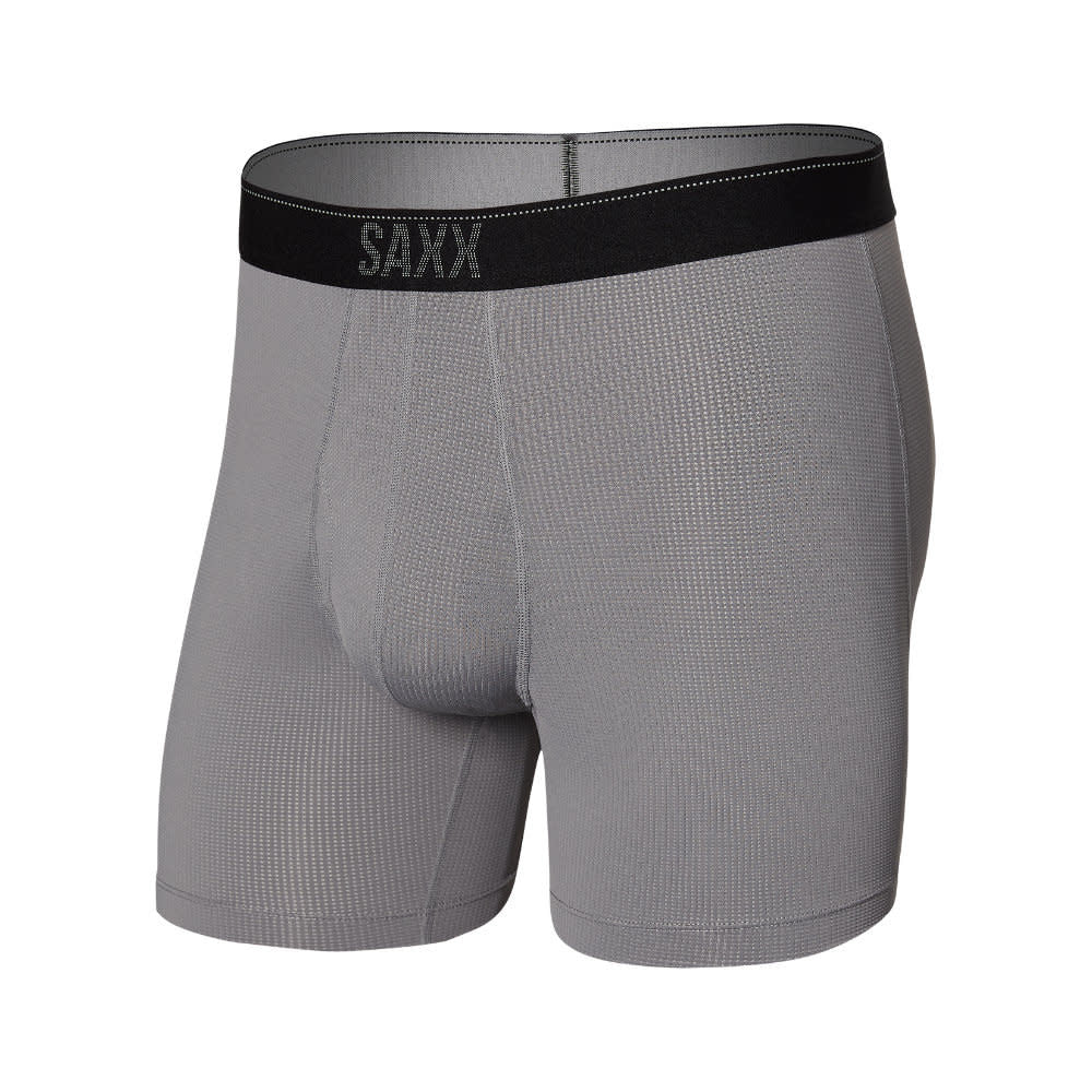 SAXX Quest Quick Dry Mesh Boxer Brief - Dark Charcoal II - Grey - 1 - Underwear - Boxer Briefs