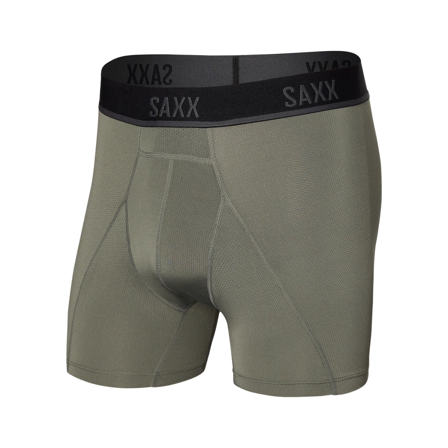 SAXX Kinetic Light Compression Mesh Boxer Brief - Cargo - Grey - 1 - Underwear - Boxer Briefs