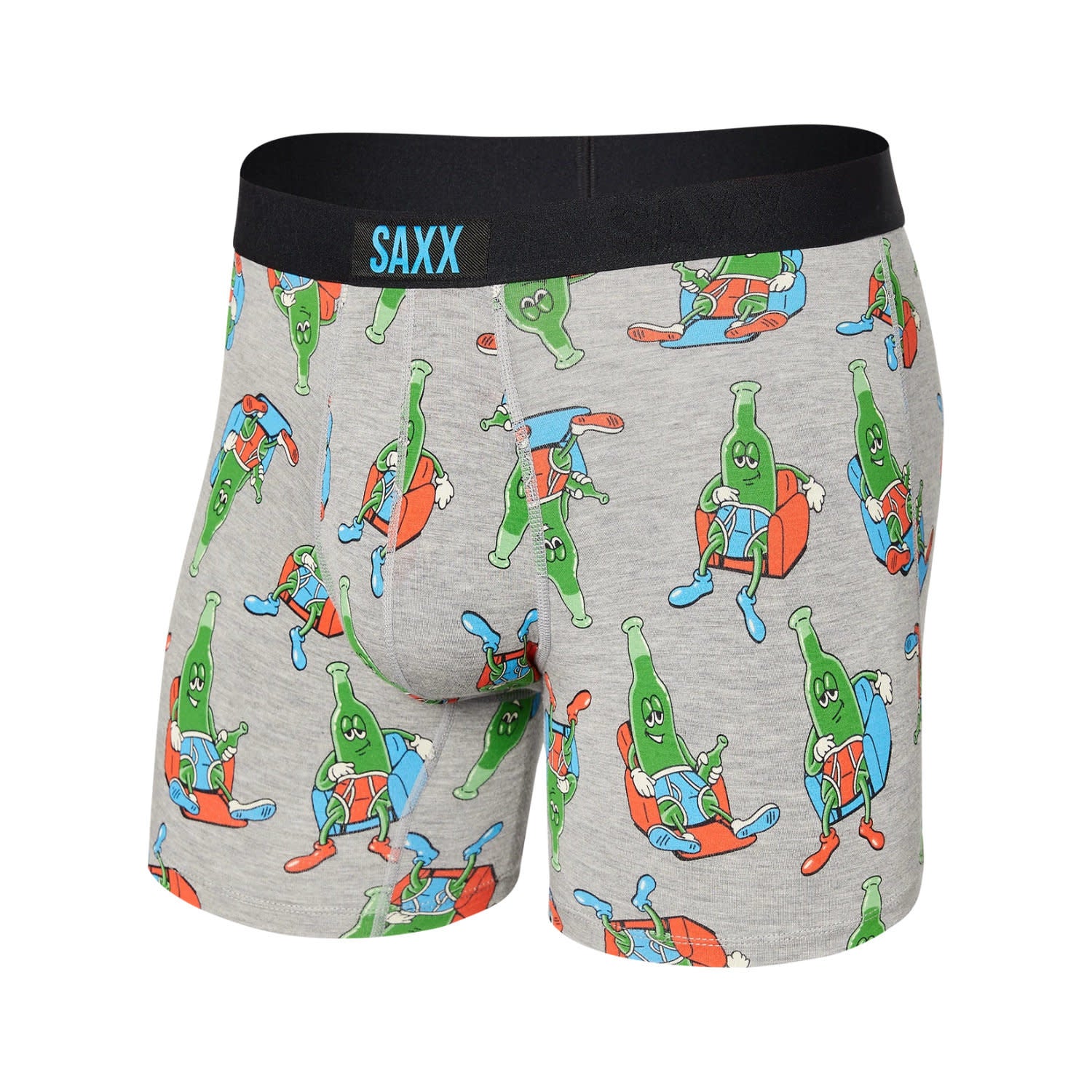 SAXX Vibe Super Soft Boxer Brief - Pants Drunk - Grey Heather - 1 - Underwear - Boxer Briefs