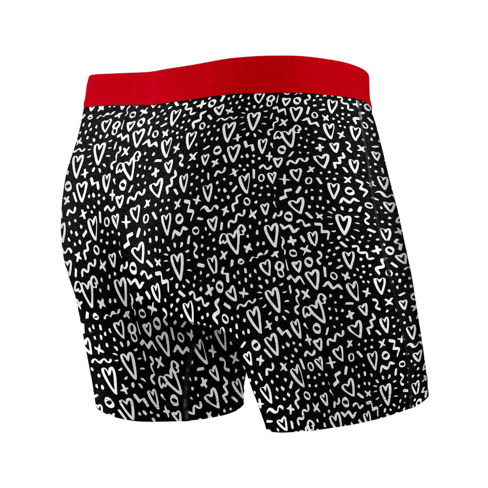 Saxx Vibe Boxer Brief - Love Doodles Black