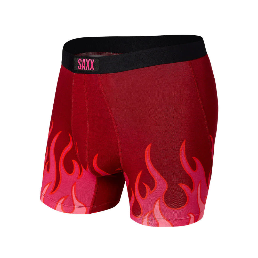 SAXX Vibe Super Soft Boxer Brief - Flame Job - Pink - 1 - Underwear - Boxer Briefs