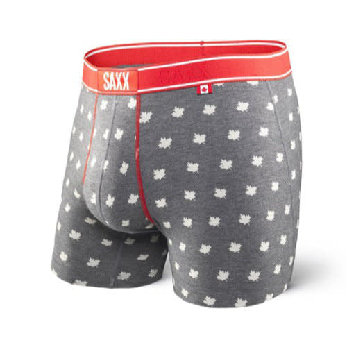 SAXX Vibe Super Soft Boxer Brief - Maple Leaf - Grey - 1 - Underwear - Boxer Briefs