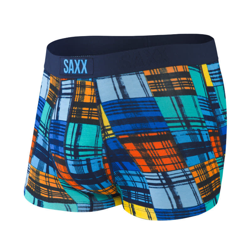 Saxx Vibe Trunk - Oceanside Plaid Blue