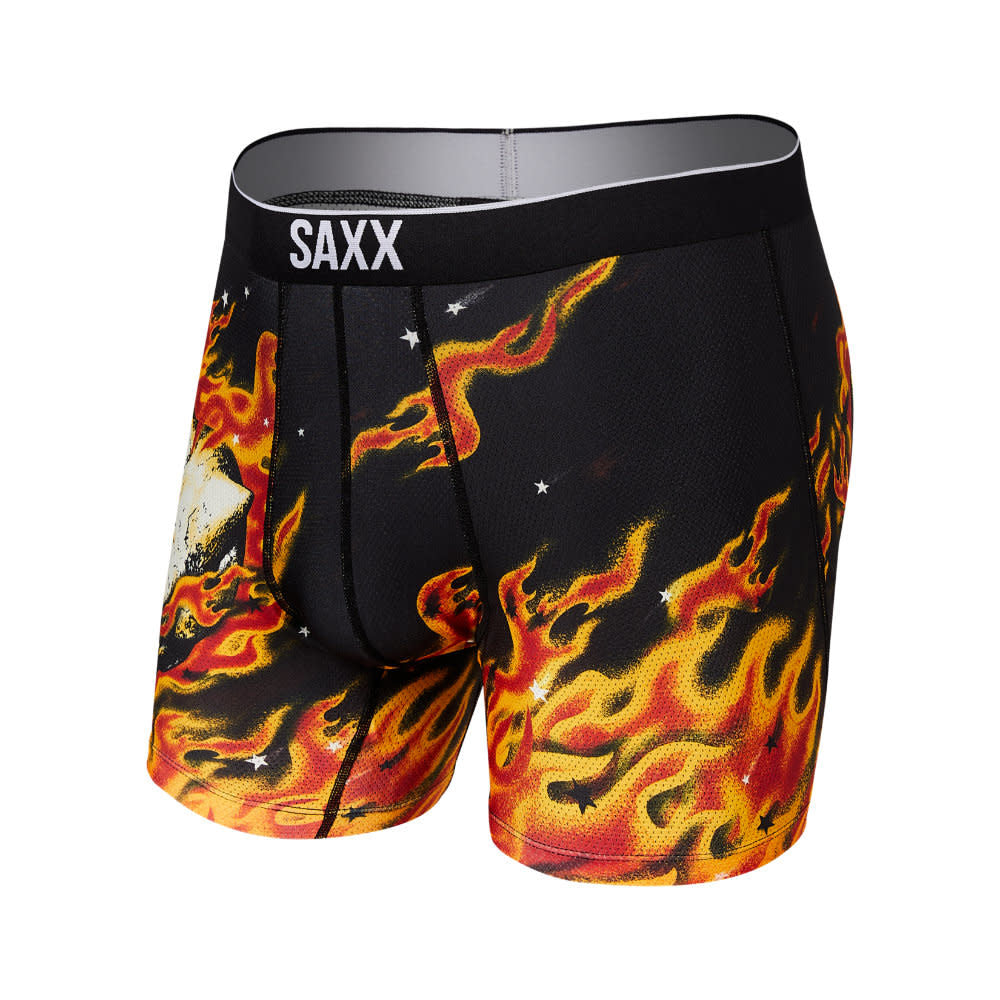 Saxx Volt Boxer Brief - Flame Skull Black