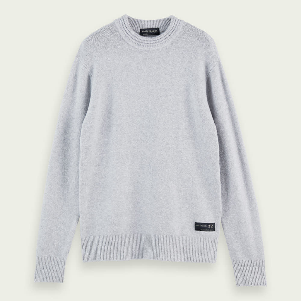 Scotch & Soda Knit Sweater With Rib Collar Grey