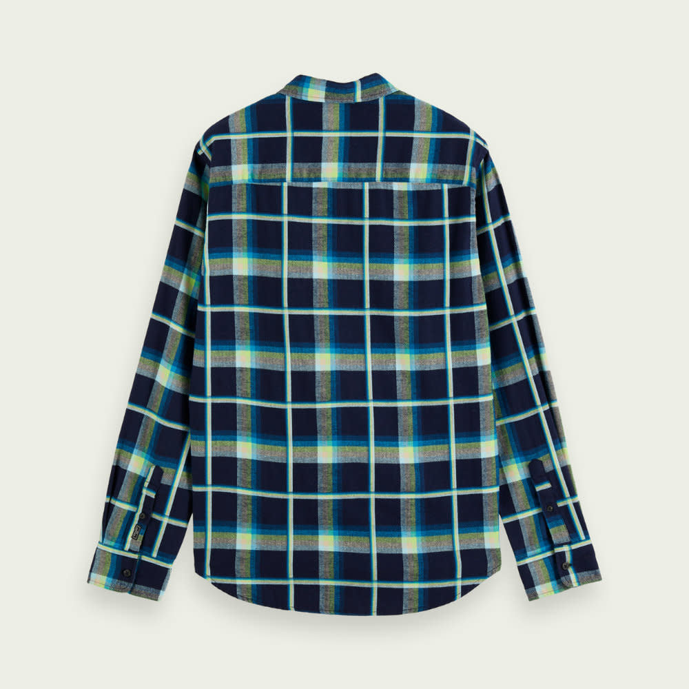 Scotch & Soda Lightweight Twill Relaxed Shirt Navy Check