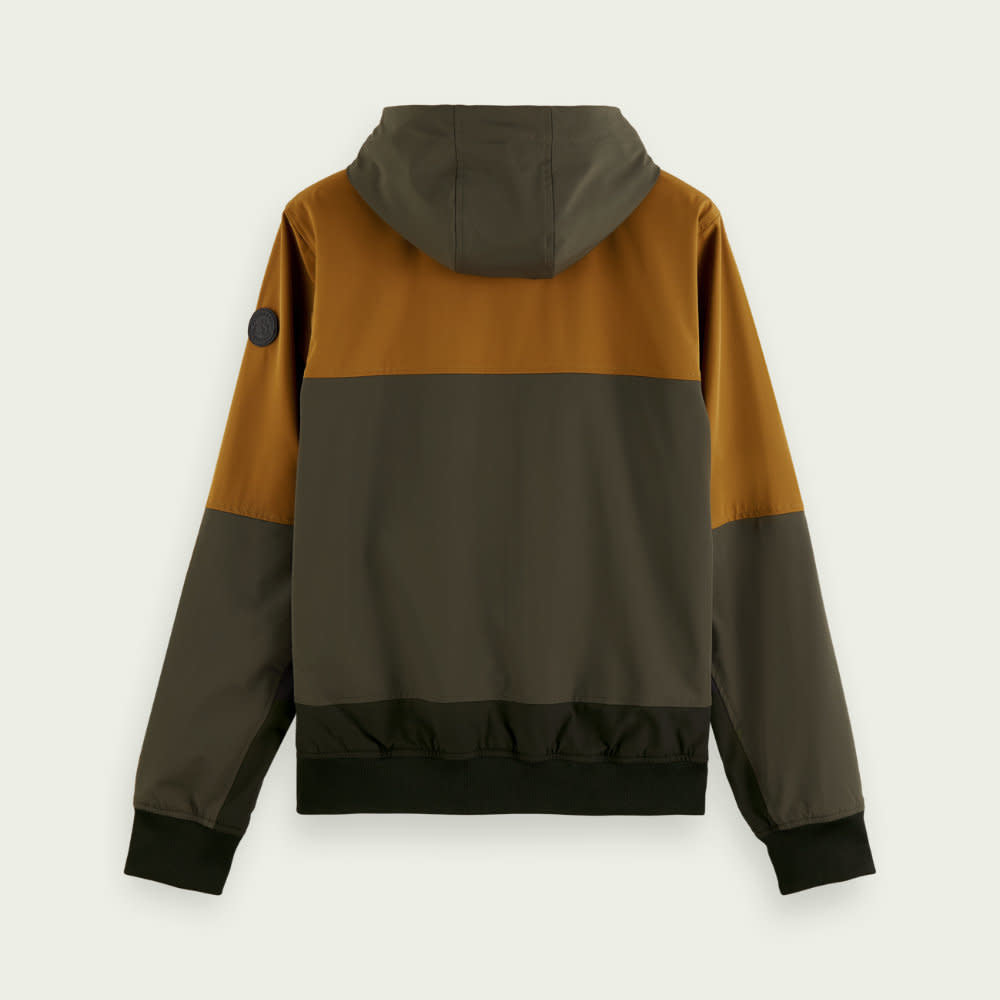 Scotch & Soda Soft Shell Hooded Jacket Army/Brown