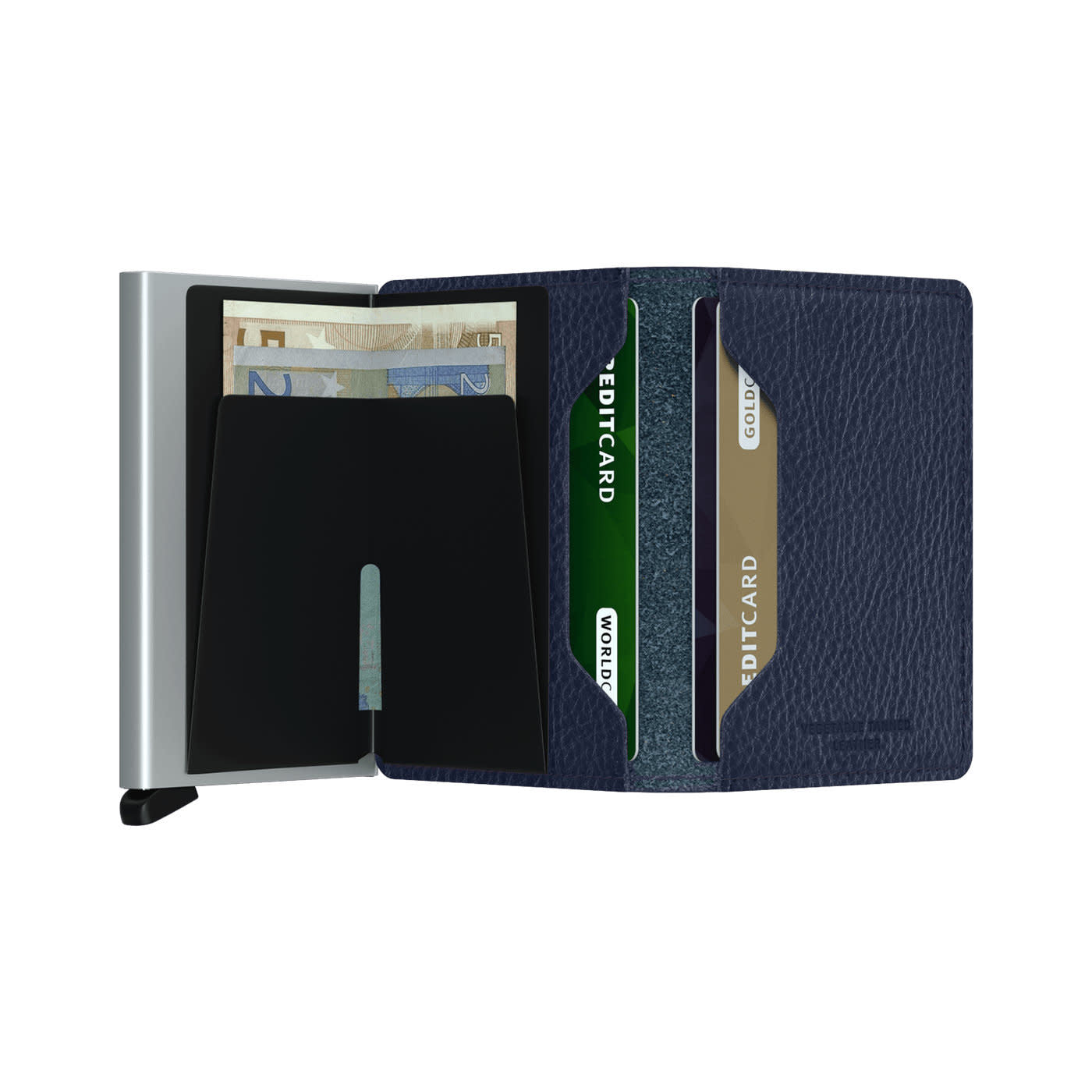 'Secrid Slimwallet - Veg' in 'Navy-Silver' colour