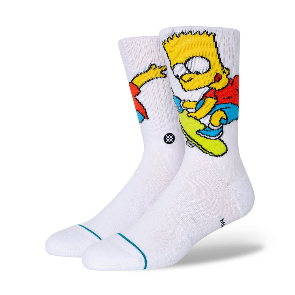 Stance Bart Simpson Crew Socks White