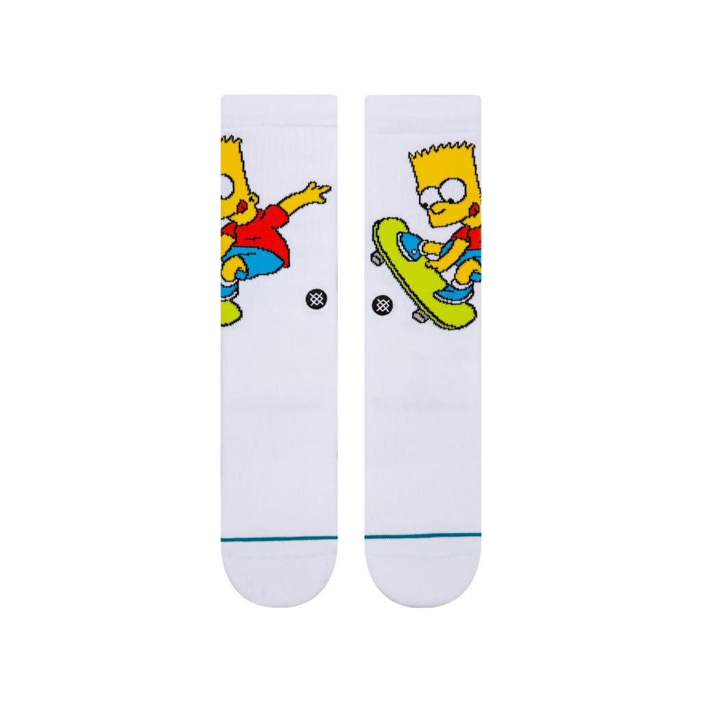 Stance Bart Simpson Crew Socks White