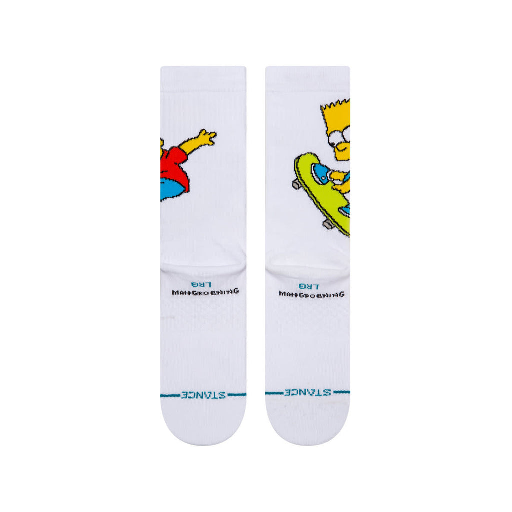 Stance Bart Simpson Crew Socks White
