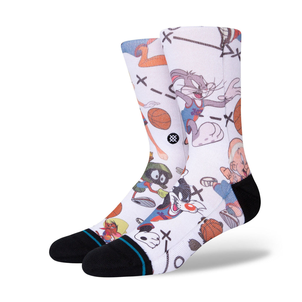 Stance Tune Conversational Crew Socks White