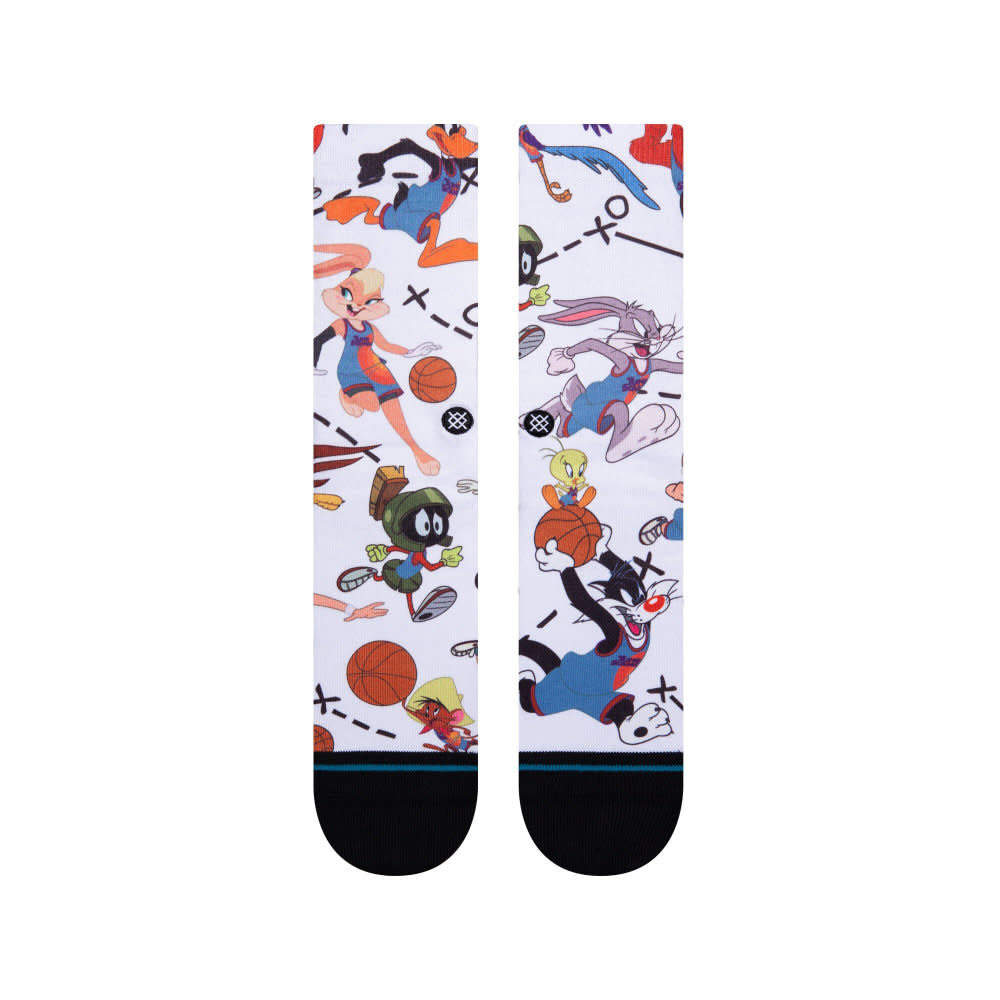 Stance Tune Conversational Crew Socks White