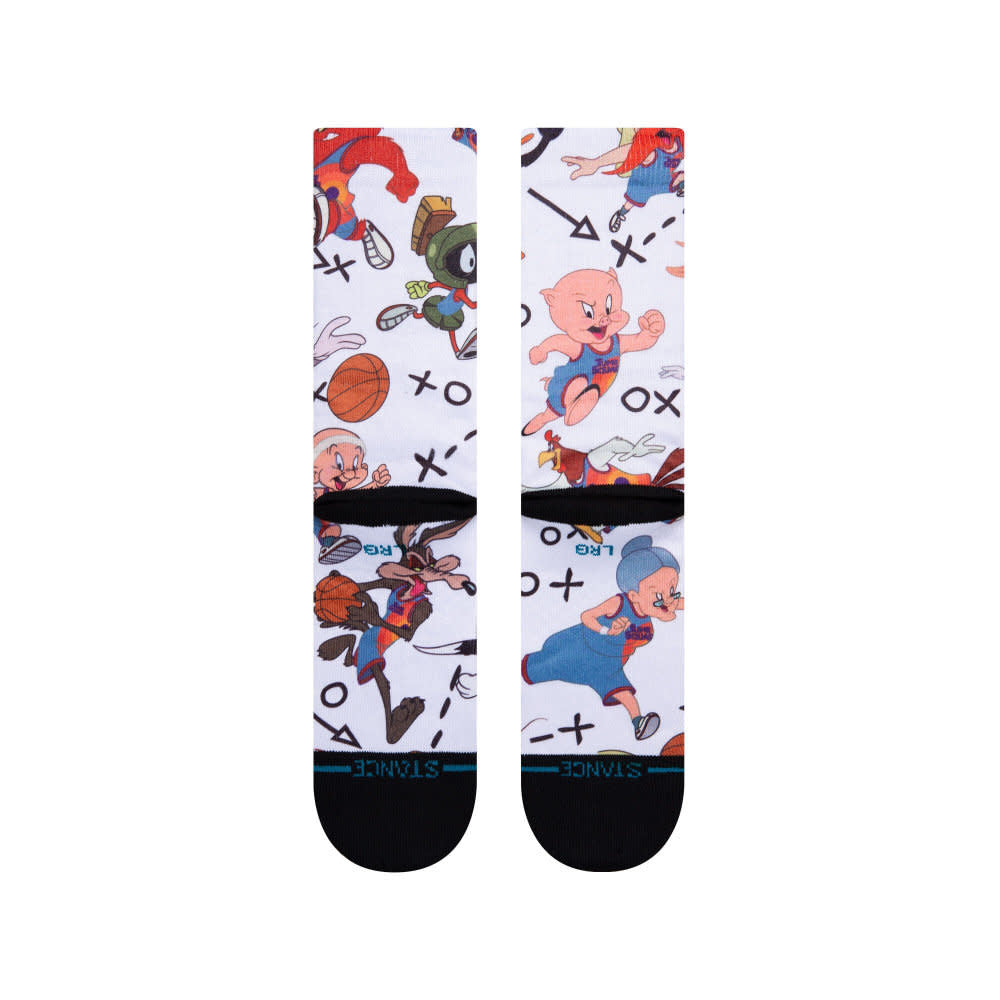 Stance Tune Conversational Crew Socks White