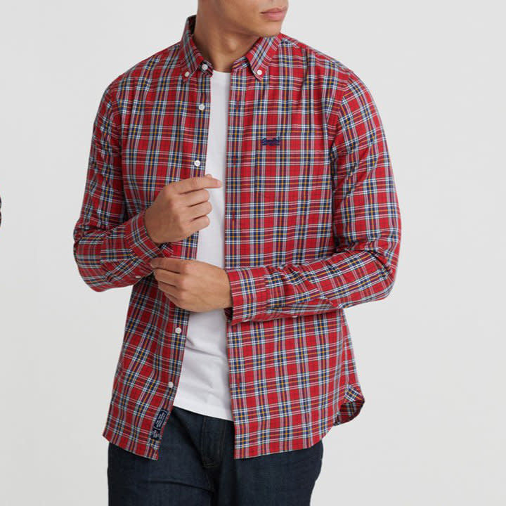 Superdry Classic London L/S Shirt Douglas Red