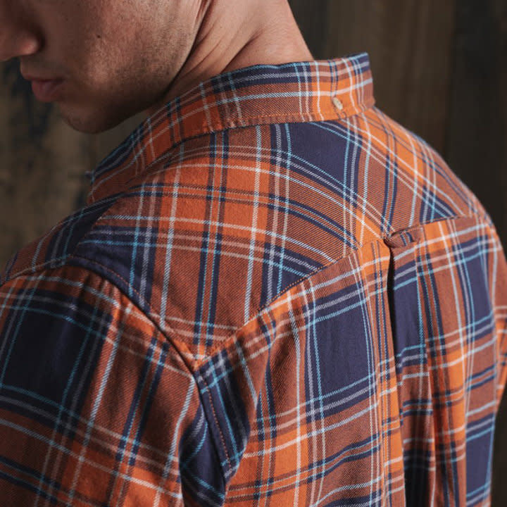 Superdry Workwear Shirt - Tan Check - 4 - Tops - Shirts (Long Sleeve)