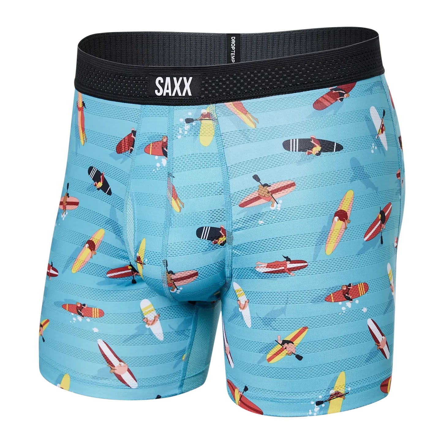 SAXX Droptemp Cooling Mesh Boxer Brief - Paddlers - Paddlers - Blue - 1 - Underwear - Boxer Briefs