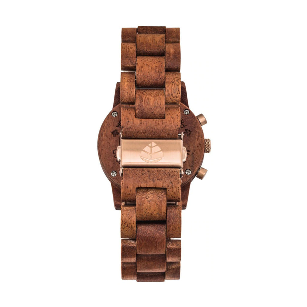 Tense Cambridge Chrono Wooden Watch Brown/Rose Gold