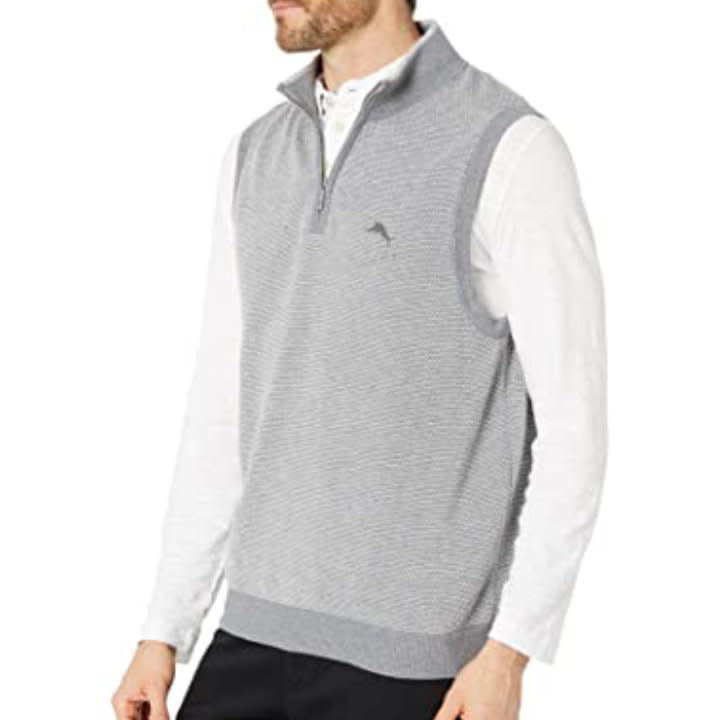 Tommy Bahama Island Zone Coolside Vest Lt Grey Heather