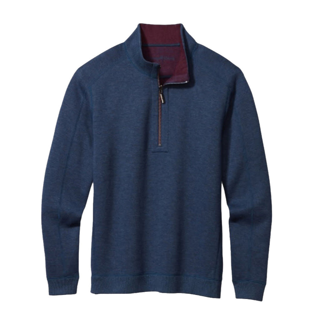 Tommy Bahama New Flipsider Half-Zip Pullover - Navy Heather - 2 - Tops - Zip Sweaters