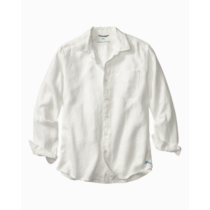 Tommy Bahama Sea Glass Breezer Linen Shirt - White - 2 - Tops - Shirts (Long Sleeve)