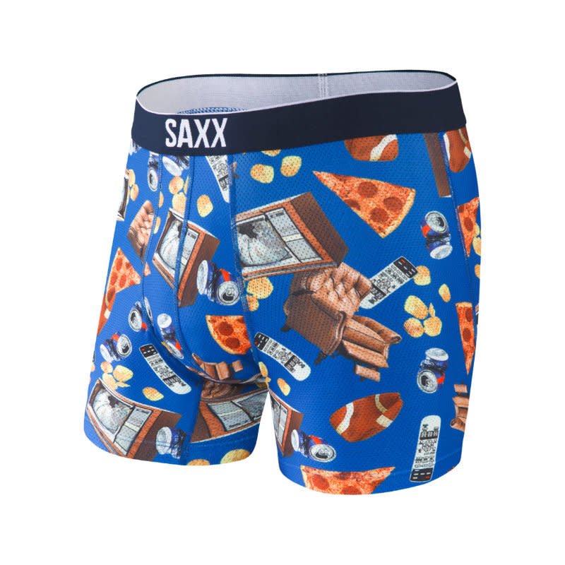 SAXX Volt Breathable Mesh Boxer Brief - Armchair Quarterback - Blue - 1 - Underwear - Boxer Briefs
