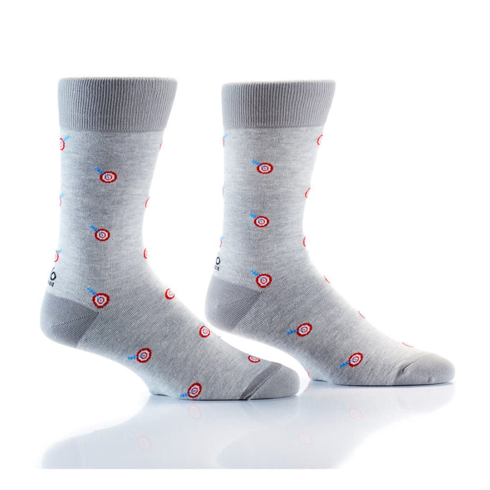Yo Sox Bullseye Crew Socks - Grey - 1 - Socks - Crew Socks