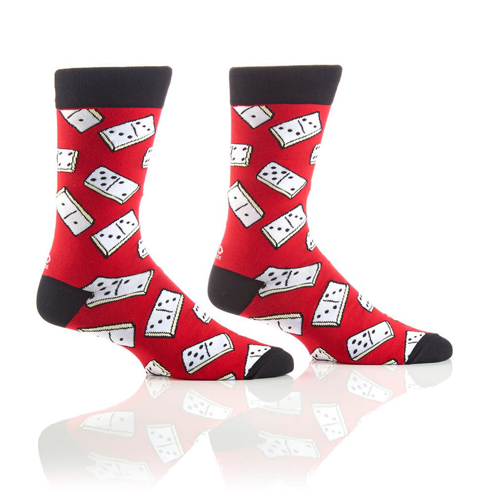Yo Sox Dominoes Crew Socks Red