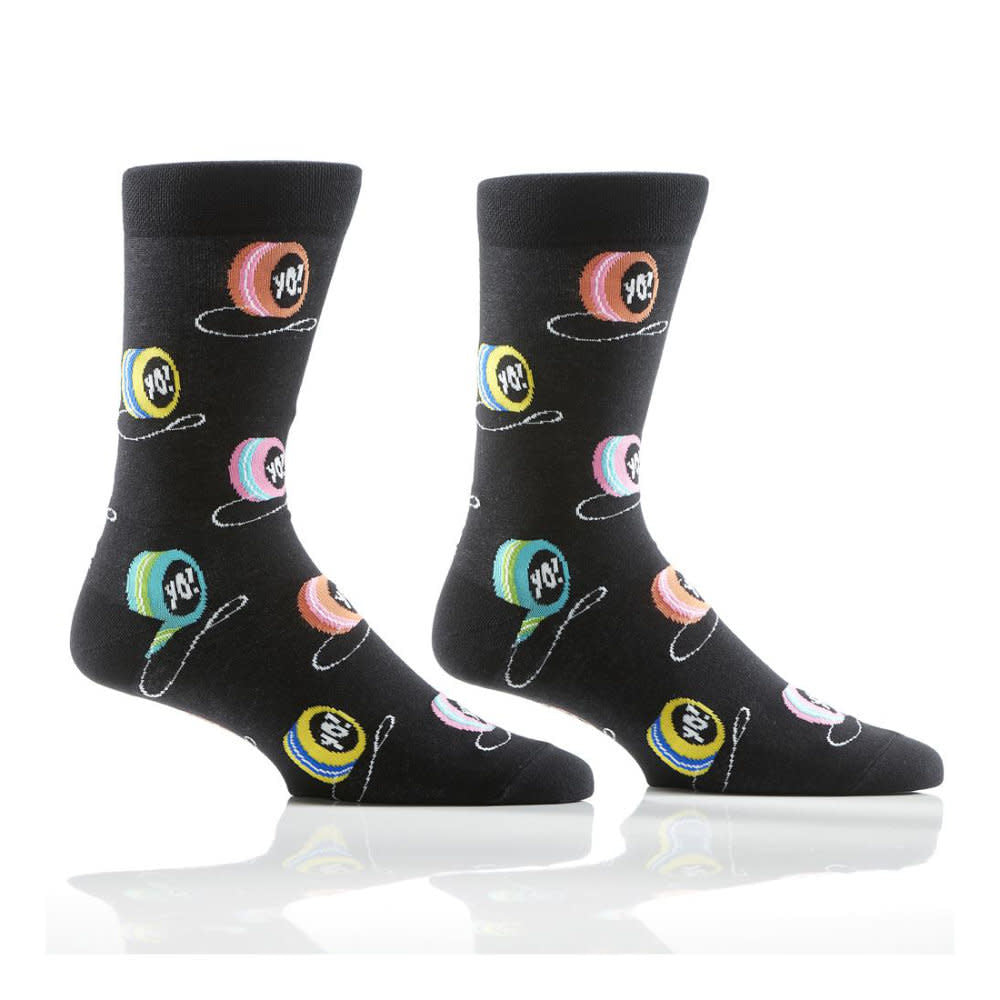 Yo Sox King Of String Crew Socks Black