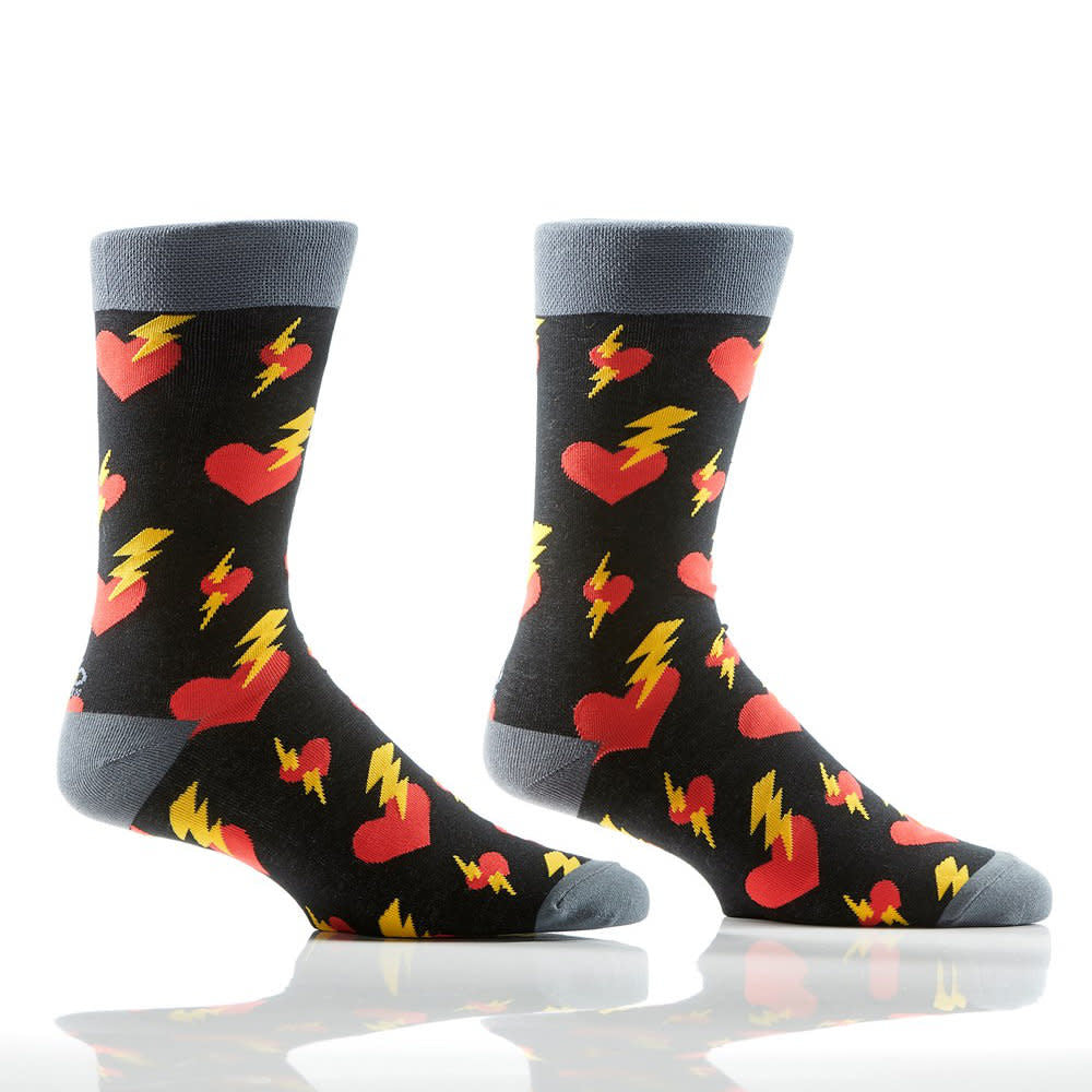 Yo Sox Lovestruck Crew Sock Black/Multi