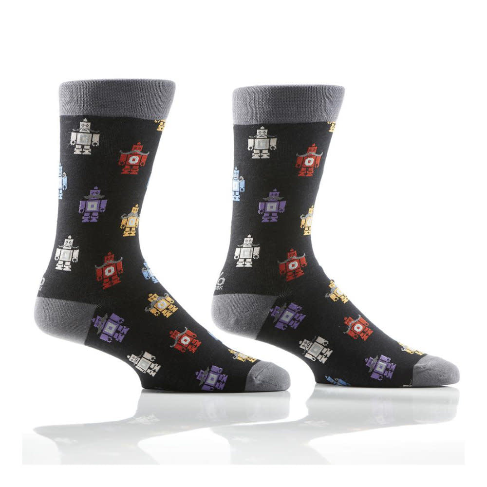 Yo Sox Mr Roboto Crew Socks Black