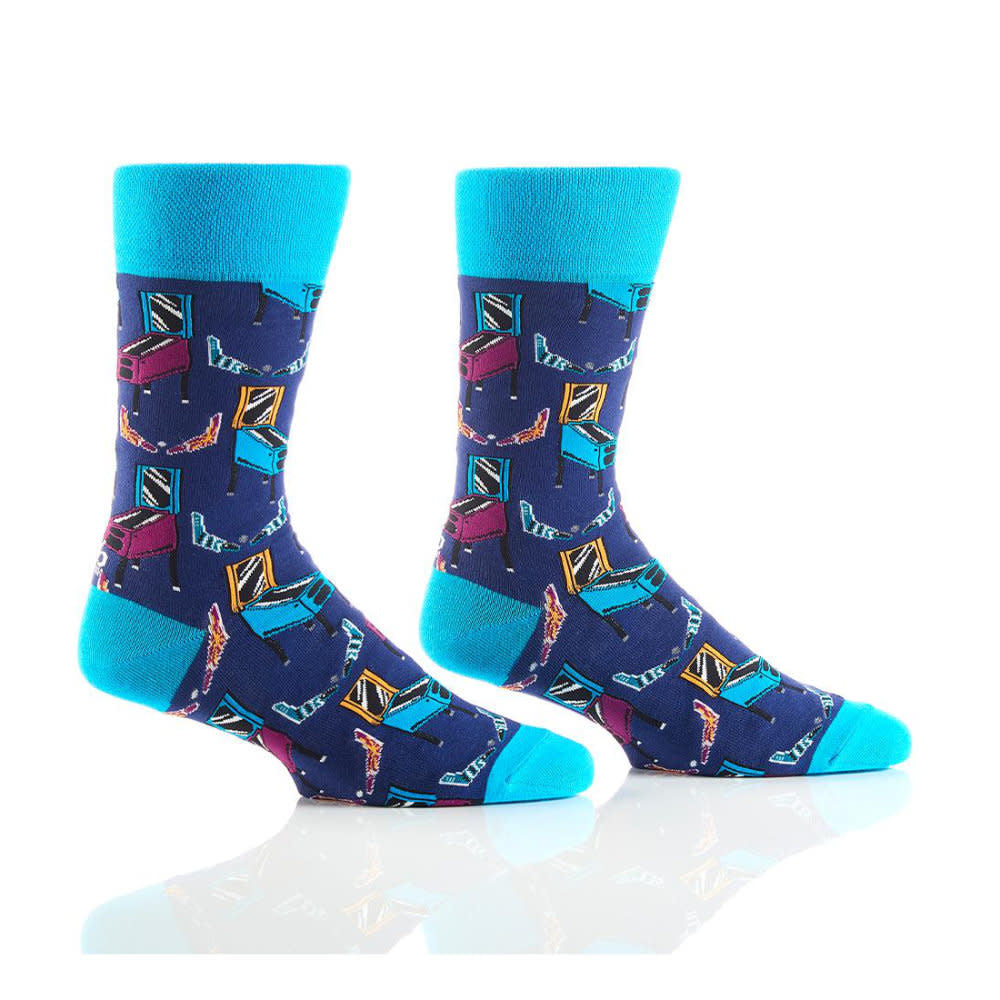 Yo Sox Pinball Crew Socks Navy