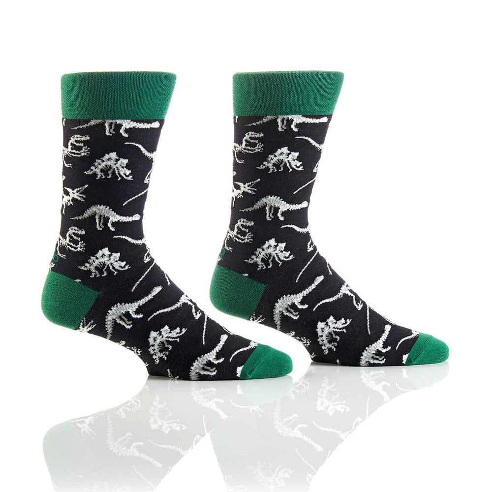 Yo Sox Skeleton Dino Crew Socks Black