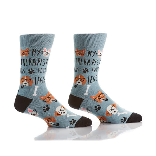 Yo Sox Dog Therapist Crew Socks Blue