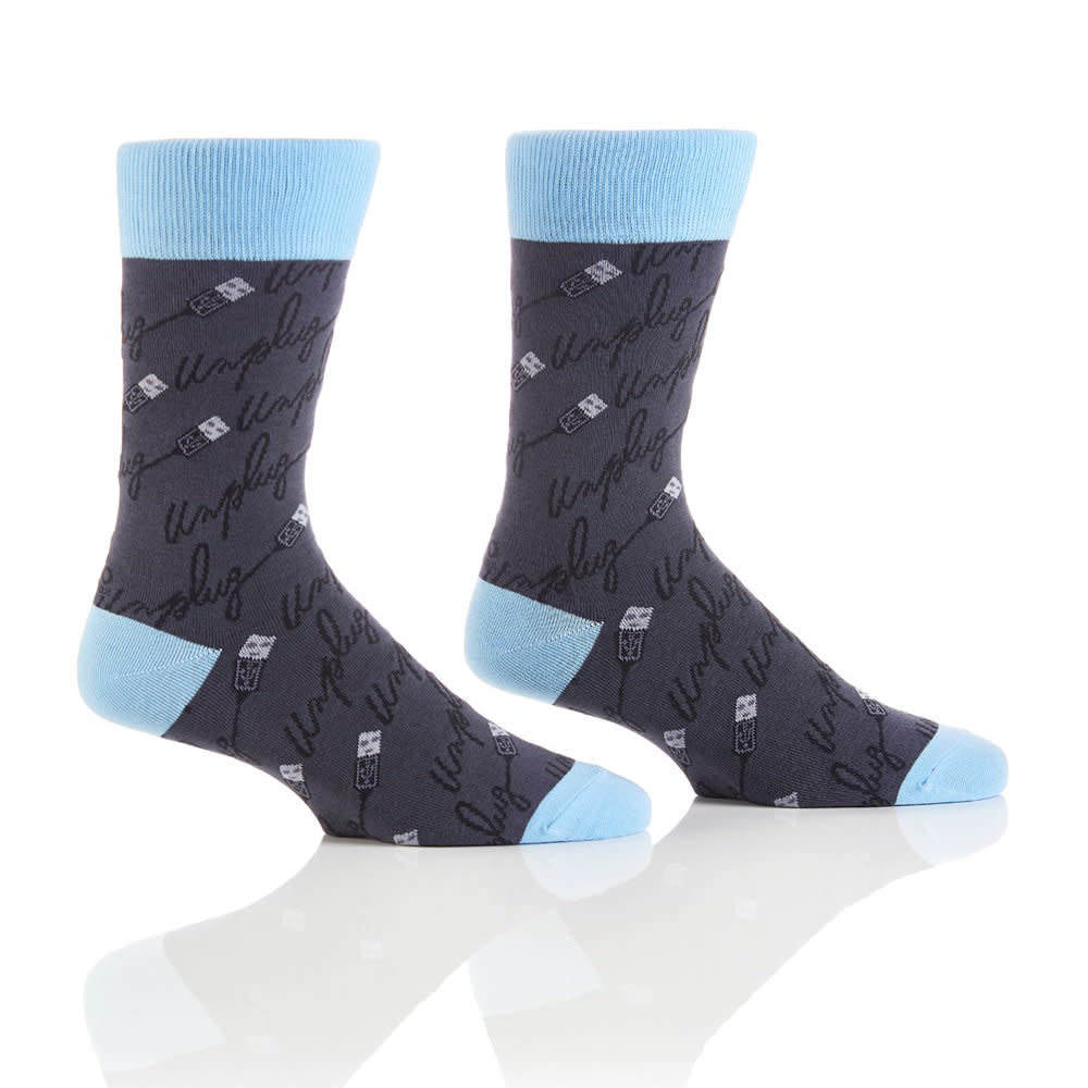 Yo Sox Unplug Crew Socks Grey